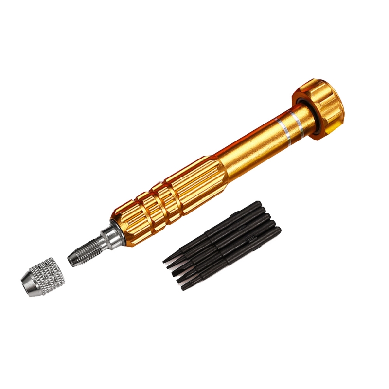  Orange Alloy Steel & Titanium Handle Precision Multi-function Screwdriver Set / Mobile Phone Repair Disassemble Tool