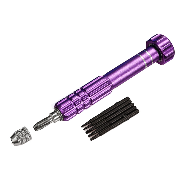  Purple Alloy Steel & Titanium Handle Precision Multi-function Screwdriver Set / Mobile Phone Repair Disassemble Tool
